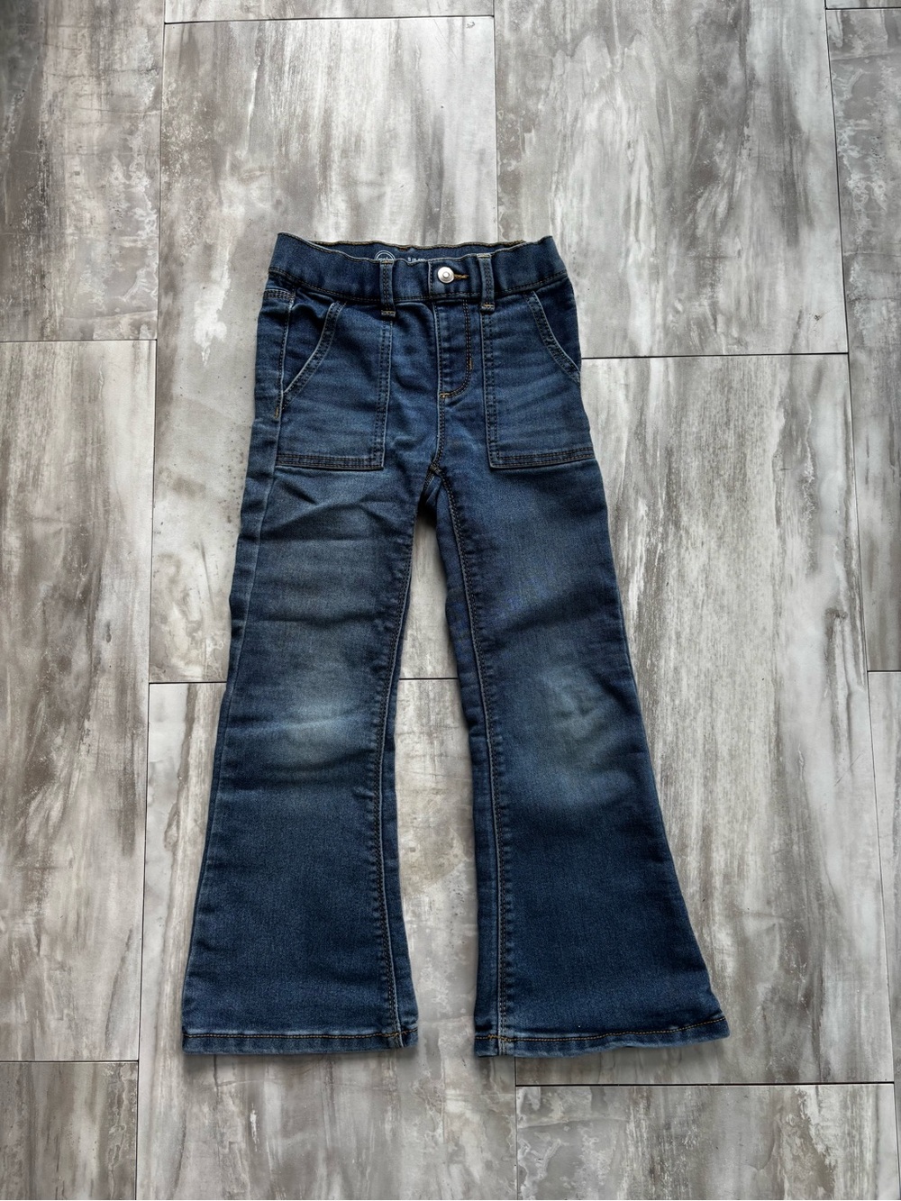 Wonder Nation Girl’s Small Long Pants Blue Jean Denim Style Bell Bottoms Casual